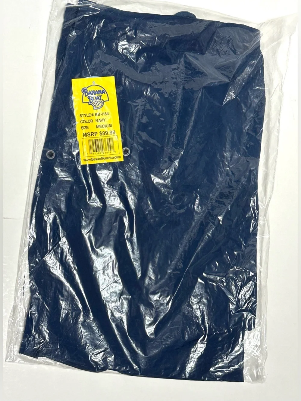 Banana Boat Men's NAVY BLUE Board Shorts Medium UPF 50+ Back Pockets,Zip Pockets